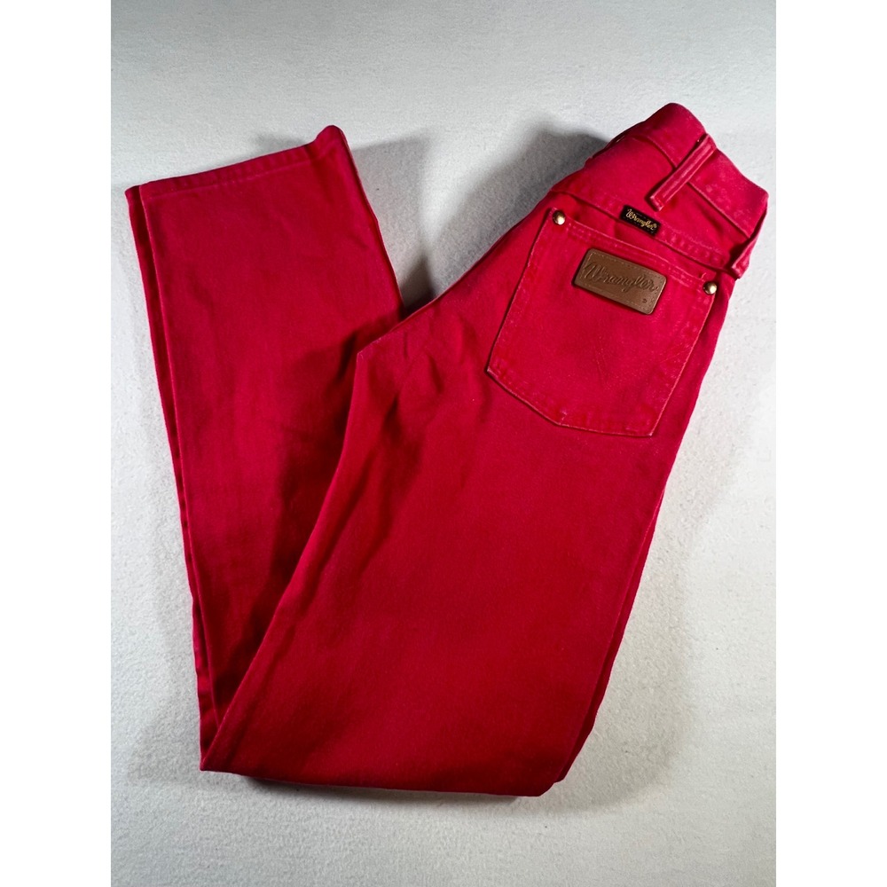 Wrangler Cowboy Cut Red Jeans High Rise Straight Leg Vintage USA 13MRDG 5x32
